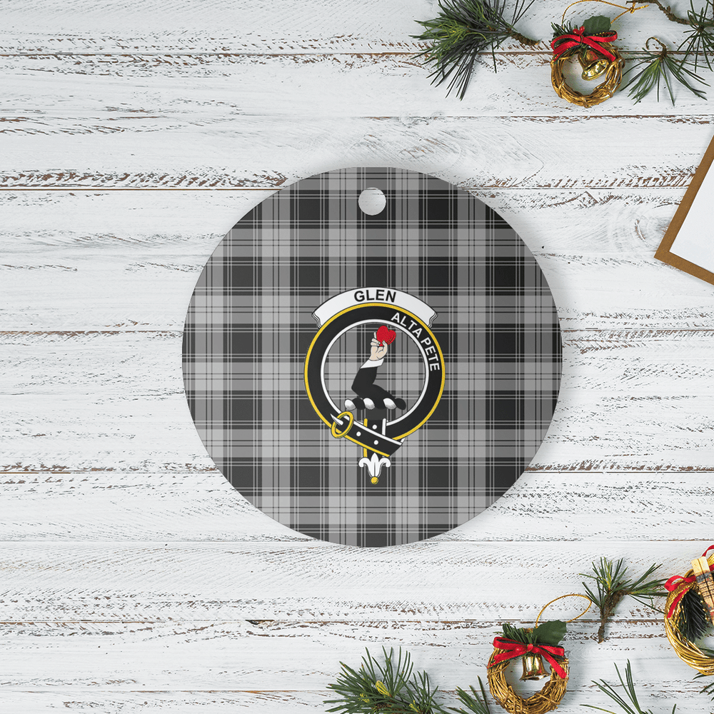 Clan Glen Tartan Crest Round Ceramic Ornament SE96 Glen Tartan Tartan Christmas