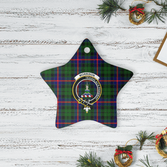 Clan Morrison Modern Tartan Crest Star Ceramic Ornament MS31 Morrison Modern Tartan Tartan Christmas