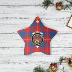 Clan Galloway Red Tartan Crest Star Ceramic Ornament JU62 Galloway Red Tartan Tartan Christmas