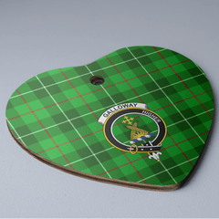 Clan Galloway District Tartan Crest Heart Ceramic Ornament ZW37 Galloway District Tartan Tartan Christmas