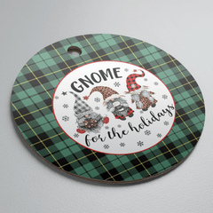 Clan Wallace Hunting Ancient Tartan Tartan Crest Gnome Round Ceramic Ornament MF86 Wallace Hunting Ancient Tartan Tartan Christmas