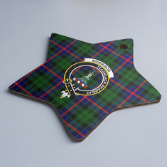 Clan Morrison Modern Tartan Crest Star Ceramic Ornament MS31 Morrison Modern Tartan Tartan Christmas