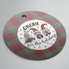 Clan MacGregor Hunting Ancient Tartan Tartan Crest Gnome Round Ceramic Ornament EK60 MacGregor Hunting Ancient Tartan Tartan Christmas