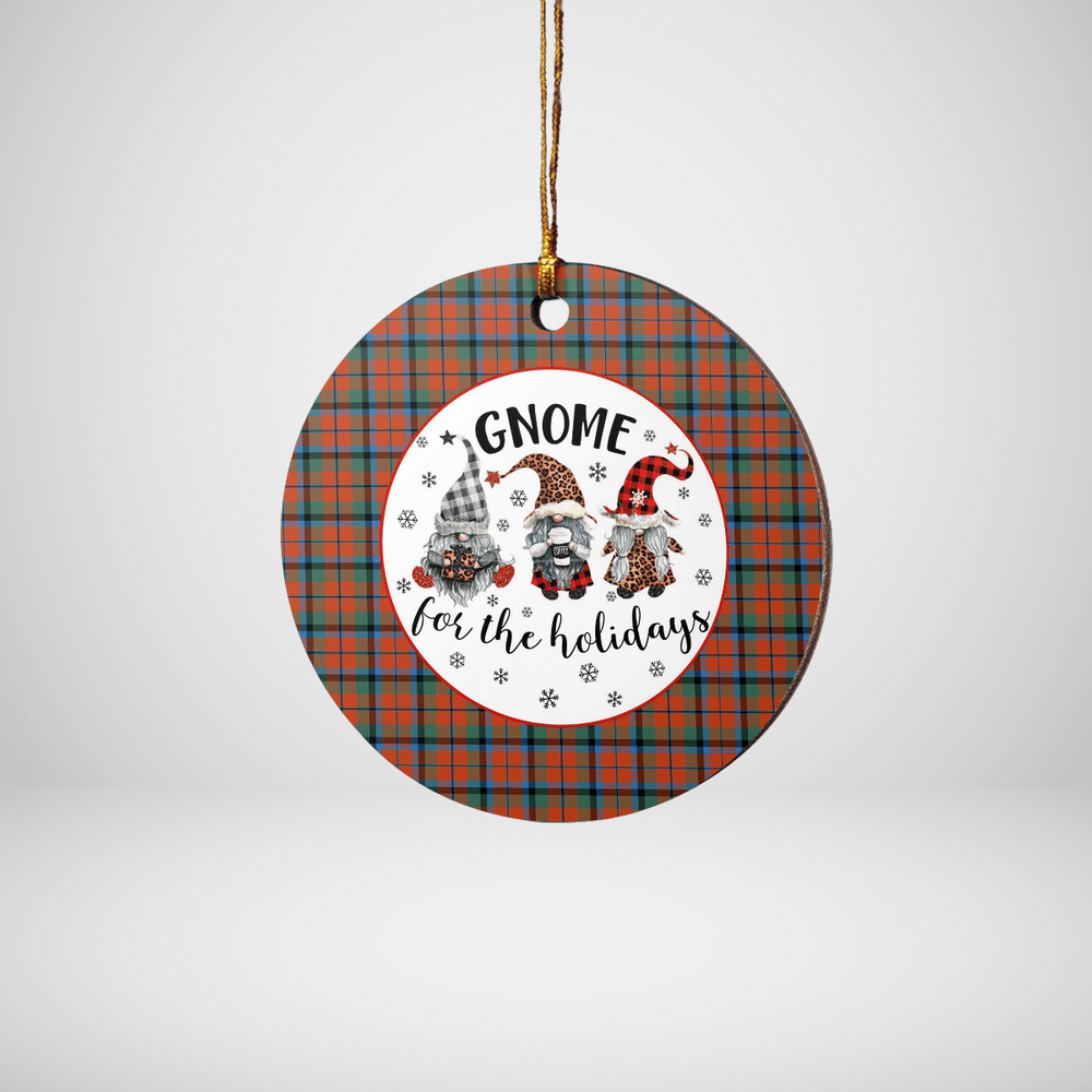 Clan MacNaughton Ancient Tartan Tartan Crest Gnome Round Ceramic Ornament QW64 MacNaughton Ancient Tartan Tartan Christmas