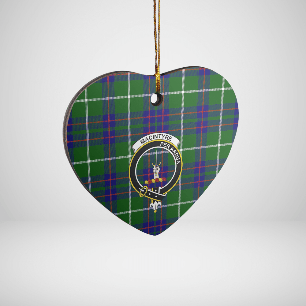 Clan MacIntyre Hunting Modern Tartan Crest Heart Ceramic Ornament GM87 MacIntyre Hunting Modern Tartan Tartan Christmas