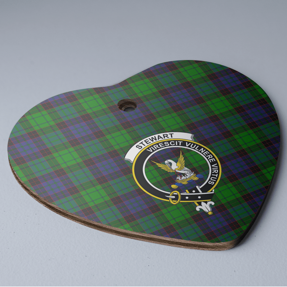 Clan Stewart Old Modern Tartan Crest Heart Ceramic Ornament HC15 Stewart Old Modern Tartan Tartan Christmas