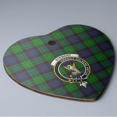 Clan Stewart Old Modern Tartan Crest Heart Ceramic Ornament HC15 Stewart Old Modern Tartan Tartan Christmas