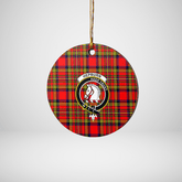 Clan Hepburn Tartan Crest Round Ceramic Ornament OF22 Hepburn Tartan Tartan Christmas