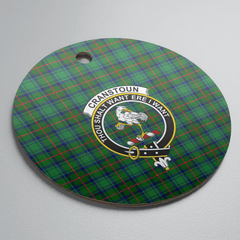 Clan Cranstoun Tartan Crest Round Ceramic Ornament ML33 Cranstoun Tartan Tartan Christmas