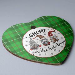 Clan Galloway District Tartan Tartan Crest Gnome Heart Ceramic Ornament CE60 Galloway District Tartan Tartan Christmas
