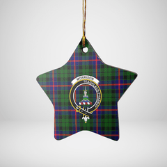 Clan Morrison Modern Tartan Crest Star Ceramic Ornament MS31 Morrison Modern Tartan Tartan Christmas