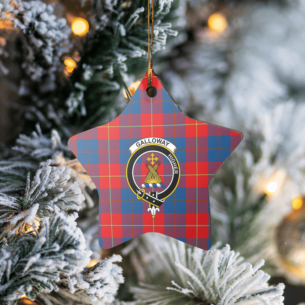 Clan Galloway Red Tartan Crest Star Ceramic Ornament JU62 Galloway Red Tartan Tartan Christmas