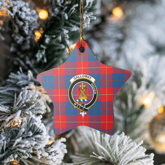 Clan Galloway Red Tartan Crest Star Ceramic Ornament JU62 Galloway Red Tartan Tartan Christmas