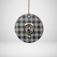 Clan Glen Tartan Crest Round Ceramic Ornament SE96 Glen Tartan Tartan Christmas