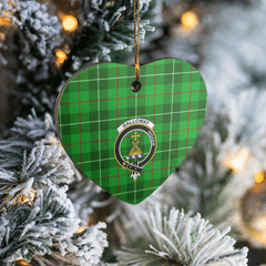 Clan Galloway District Tartan Crest Heart Ceramic Ornament ZW37 Galloway District Tartan Tartan Christmas