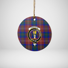 Clan Chisholm Hunting Modern Tartan Crest Round Ceramic Ornament ZA86 Chisholm Hunting Modern Tartan Tartan Christmas
