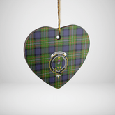 Clan Fergusson Modern Tartan Crest Heart Ceramic Ornament BI67 Fergusson Modern Tartan Tartan Christmas