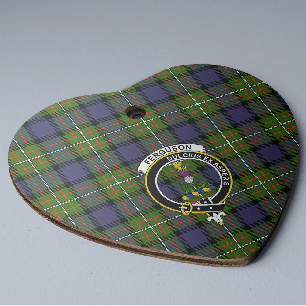 Clan Fergusson Modern Tartan Crest Heart Ceramic Ornament BI67 Fergusson Modern Tartan Tartan Christmas