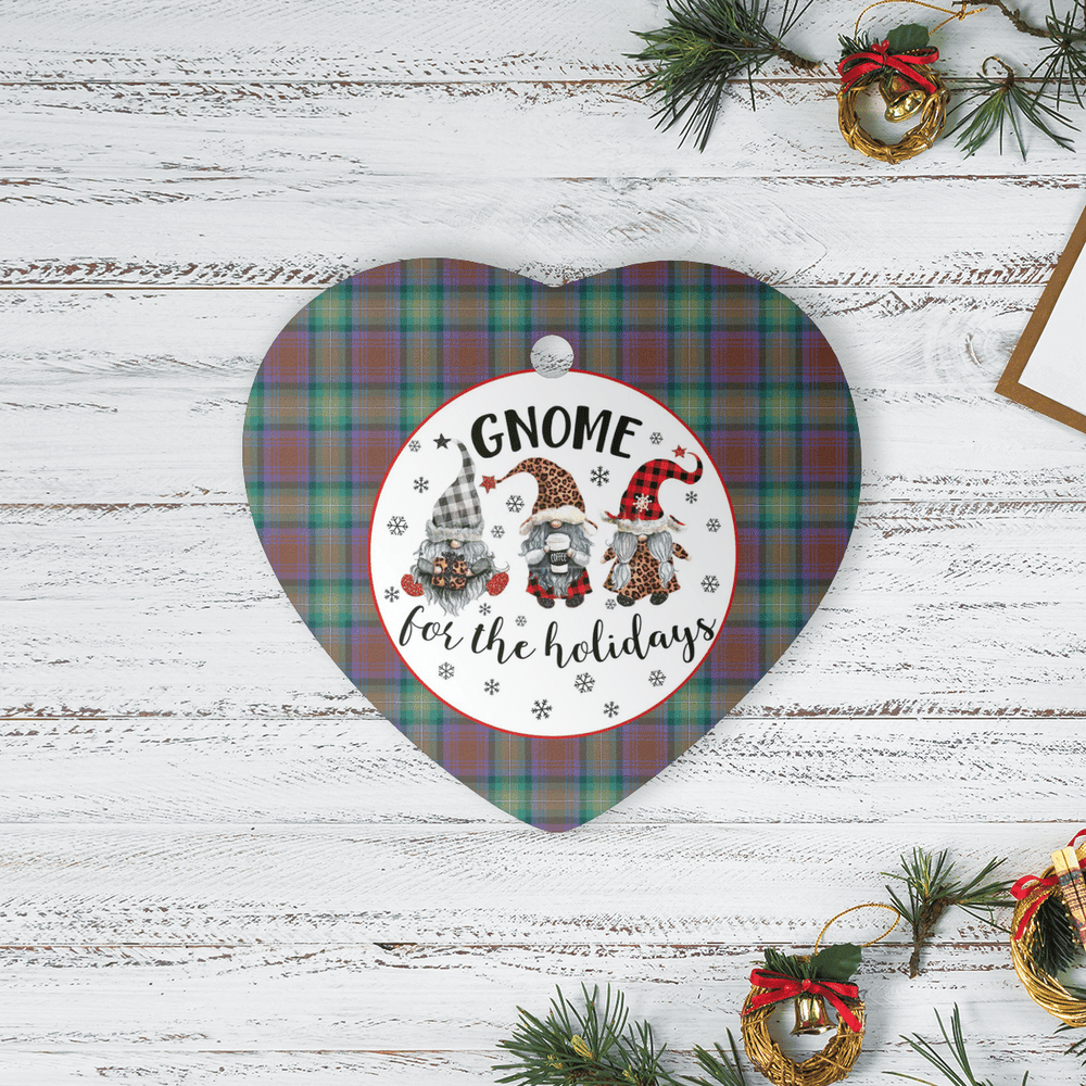 Clan Isle of Skye Tartan Tartan Crest Gnome Heart Ceramic Ornament VO87 Isle of Skye Tartan Tartan Christmas