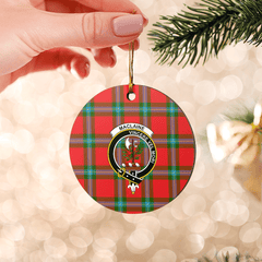 Clan MacLaine of Loch Buie Tartan Crest Round Ceramic Ornament YT24 MacLaine of Loch Buie Tartan Tartan Christmas