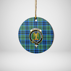 Clan Falconer Tartan Crest Round Ceramic Ornament WT31 Falconer Tartan Tartan Christmas
