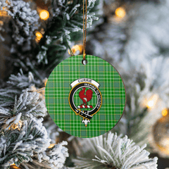Clan Currie Tartan Crest Round Ceramic Ornament NP37 Currie Tartan Tartan Christmas