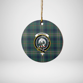Clan Kennedy Modern Tartan Crest Round Ceramic Ornament XU43 Kennedy Modern Tartan Tartan Christmas