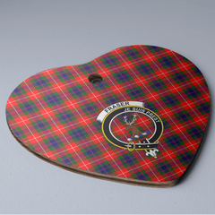 Clan Fraser Lovat Modern Tartan Crest Heart Ceramic Ornament QV15 Fraser Lovat Modern Tartan Tartan Christmas