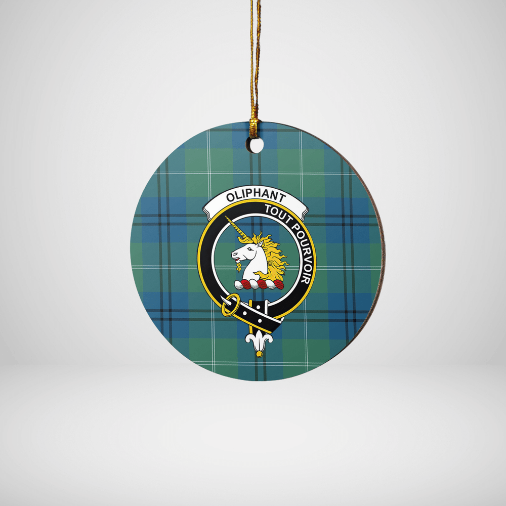 Clan Oliphant Ancient Tartan Crest Round Ceramic Ornament SI27 Oliphant Ancient Tartan Tartan Christmas