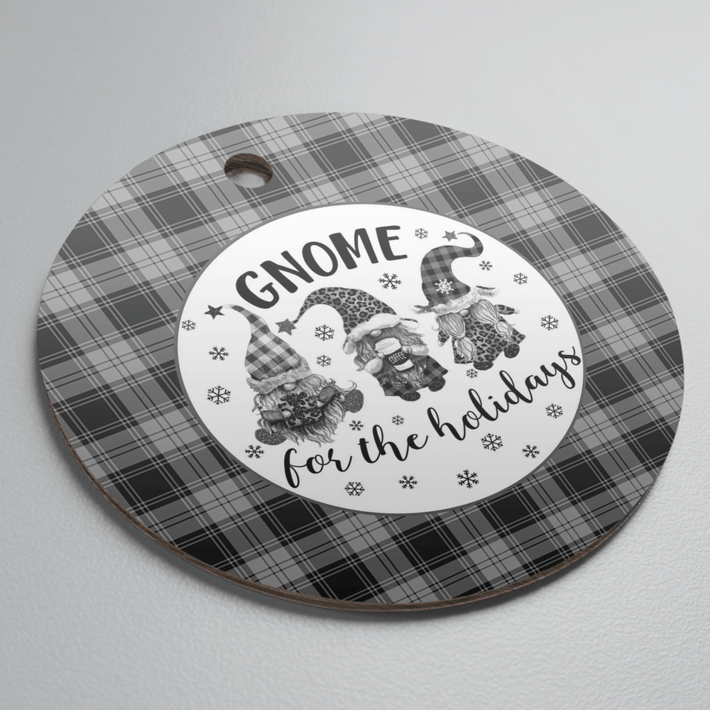Clan Glen Tartan Tartan Crest Gnome Round Ceramic Ornament CR64 Glen Tartan Tartan Christmas
