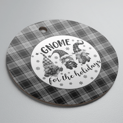 Clan Glen Tartan Tartan Crest Gnome Round Ceramic Ornament CR64 Glen Tartan Tartan Christmas