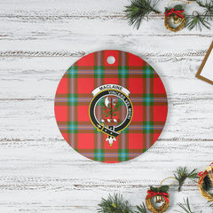 Clan MacLaine of Loch Buie Tartan Crest Round Ceramic Ornament YT24 MacLaine of Loch Buie Tartan Tartan Christmas