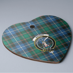 Clan MacRae Hunting Ancient Tartan Crest Heart Ceramic Ornament AZ52 MacRae Hunting Ancient Tartan Tartan Christmas