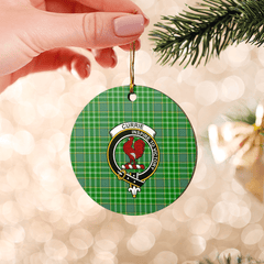 Clan Currie Tartan Crest Round Ceramic Ornament NP37 Currie Tartan Tartan Christmas