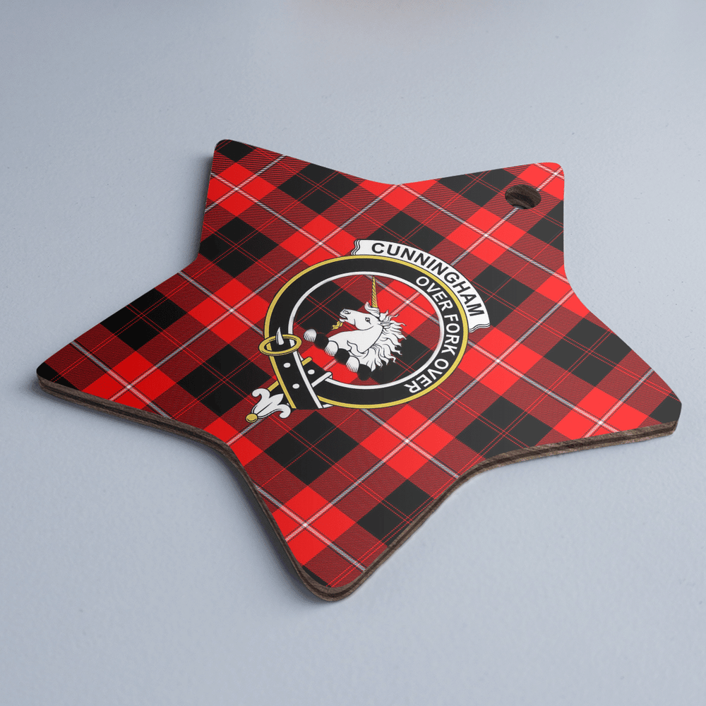 Clan Cunningham Modern Tartan Crest Star Ceramic Ornament FQ34 Cunningham Modern Tartan Tartan Christmas