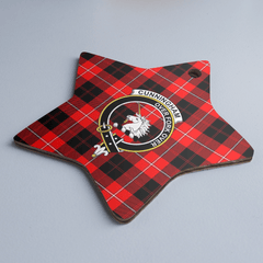 Clan Cunningham Modern Tartan Crest Star Ceramic Ornament FQ34 Cunningham Modern Tartan Tartan Christmas