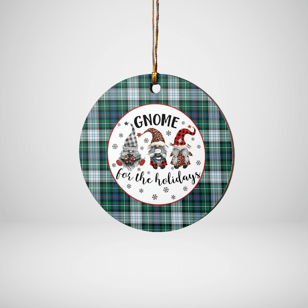Clan MacKenzie Dress Ancient Tartan Tartan Crest Gnome Round Ceramic Ornament GZ59 MacKenzie Dress Ancient Tartan Tartan Christmas