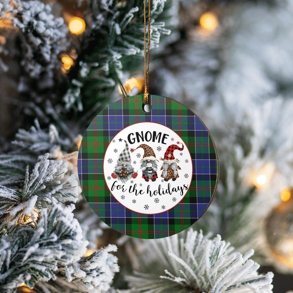 Clan Paterson Tartan Tartan Crest Gnome Round Ceramic Ornament OZ54 Paterson Tartan Tartan Christmas