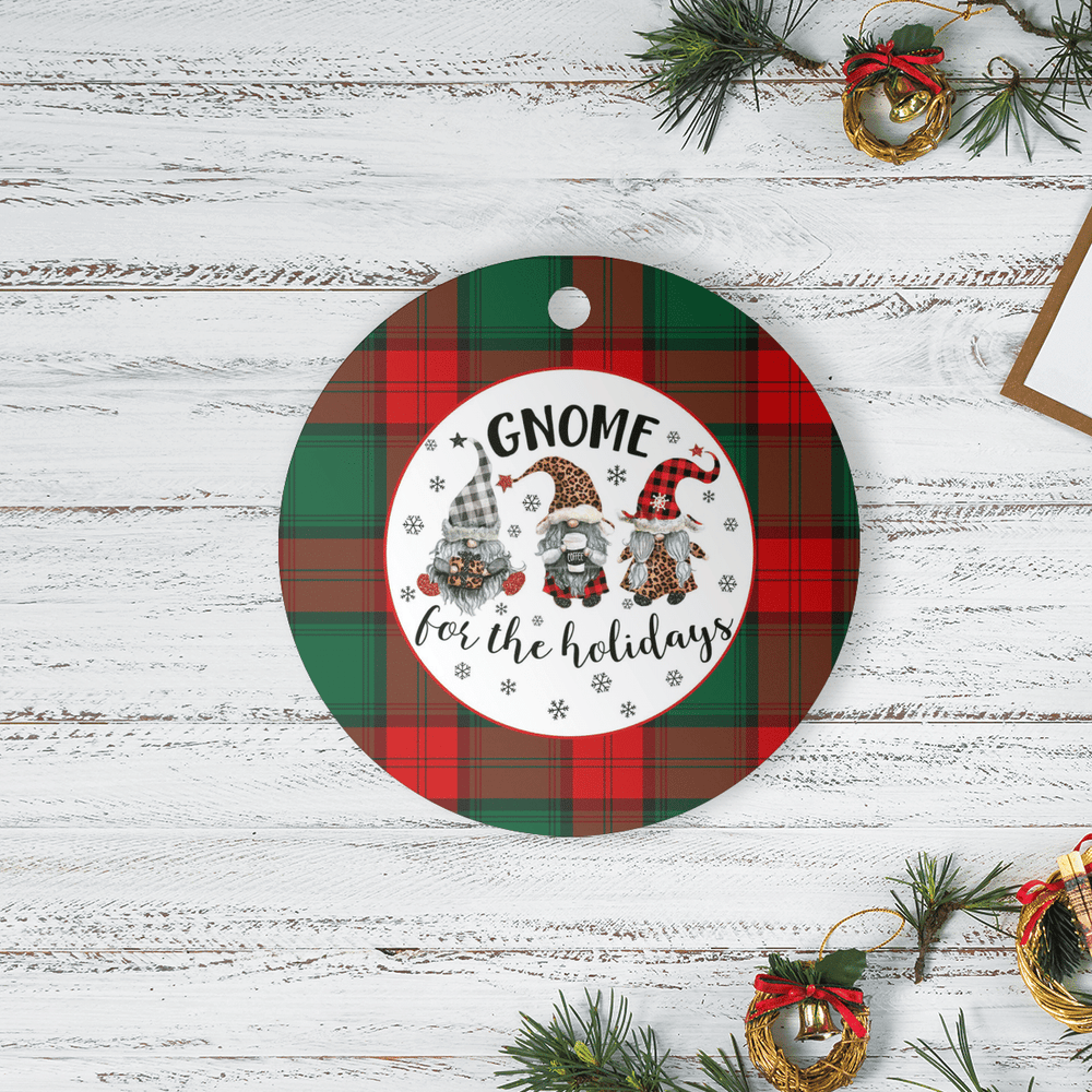 Clan Stewart Atholl Modern Tartan Tartan Crest Gnome Round Ceramic Ornament JX59 Stewart Atholl Modern Tartan Tartan Christmas