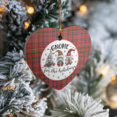 Clan MacAlister Modern Tartan Tartan Crest Gnome Heart Ceramic Ornament GZ16 MacAlister Modern Tartan Tartan Christmas