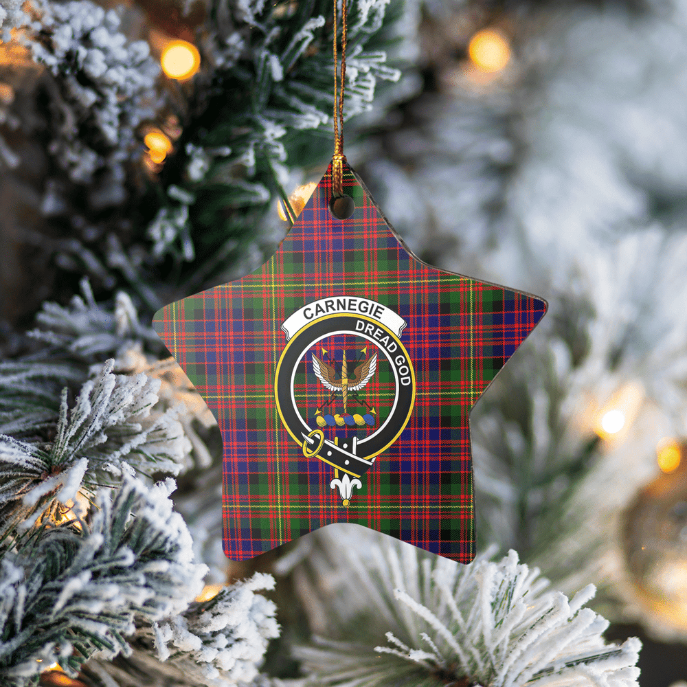 Clan Carnegie Modern Tartan Crest Star Ceramic Ornament MB35 Carnegie Modern Tartan Tartan Christmas