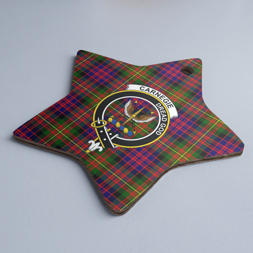 Clan Carnegie Modern Tartan Crest Star Ceramic Ornament MB35 Carnegie Modern Tartan Tartan Christmas