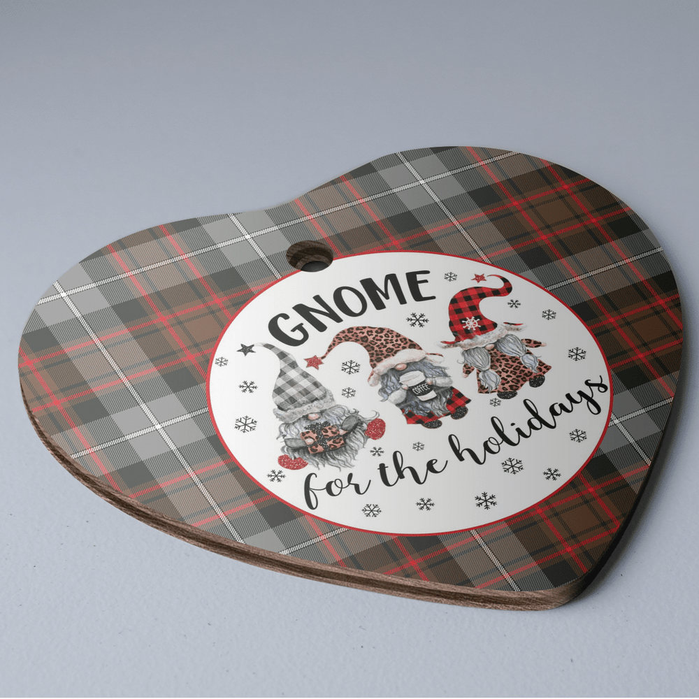 Clan MacRae Hunting Weathered Tartan Tartan Crest Gnome Heart Ceramic Ornament VA78 MacRae Hunting Weathered Tartan Tartan Christmas