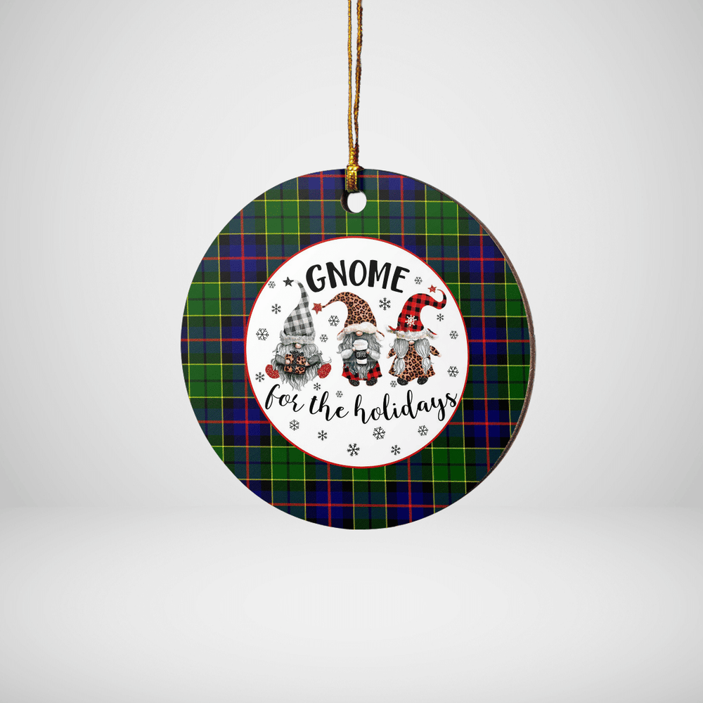 Clan Forsyth Modern Tartan Tartan Crest Gnome Round Ceramic Ornament MZ74 Forsyth Modern Tartan Tartan Christmas