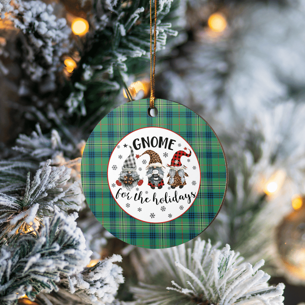 Clan Kennedy Ancient Tartan Tartan Crest Gnome Round Ceramic Ornament WP97 Kennedy Ancient Tartan Tartan Christmas