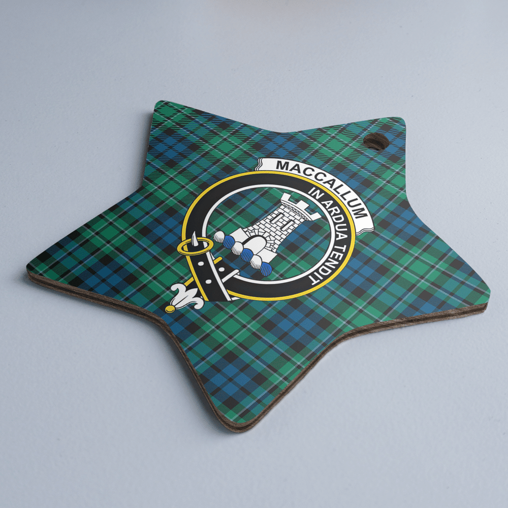 Clan MacCallum Ancient Tartan Crest Star Ceramic Ornament JA77 MacCallum Ancient Tartan Tartan Christmas