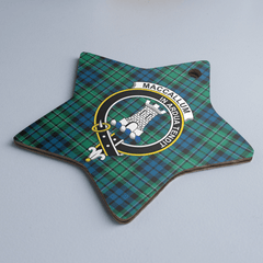 Clan MacCallum Ancient Tartan Crest Star Ceramic Ornament JA77 MacCallum Ancient Tartan Tartan Christmas
