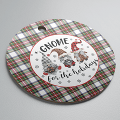 Clan Stewart Dress Modern Tartan Tartan Crest Gnome Round Ceramic Ornament KX99 Stewart Dress Modern Tartan Tartan Christmas