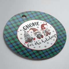 Clan Mowat Tartan Tartan Crest Gnome Round Ceramic Ornament LA79 Mowat Tartan Tartan Christmas