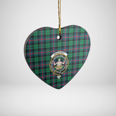 Clan Urquhart Broad Red Ancient Tartan Crest Heart Ceramic Ornament CS27 Urquhart Broad Red Ancient Tartan Tartan Christmas